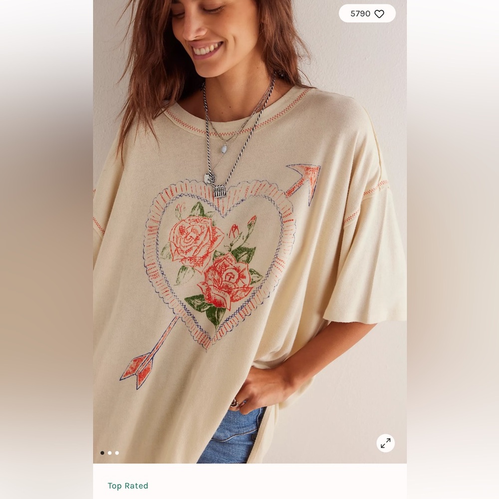 We the Free Love Rose Tee